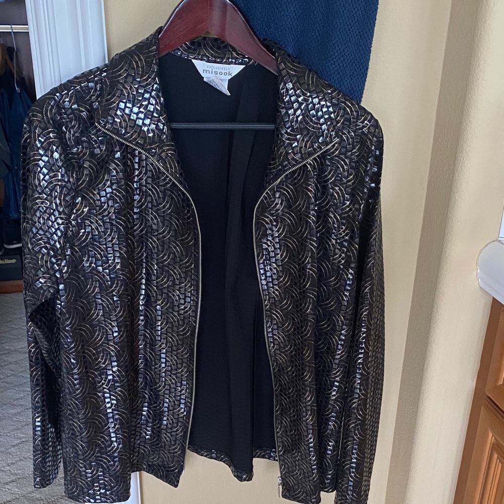 Misook Metallic Black and Gold Blazer